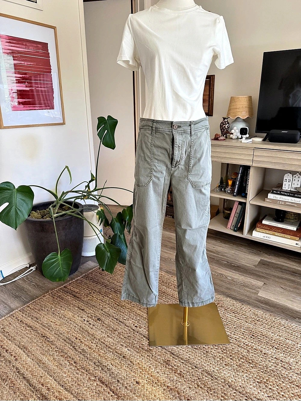 GAP Utility Crop Pants Size 8 Green Crop Pants